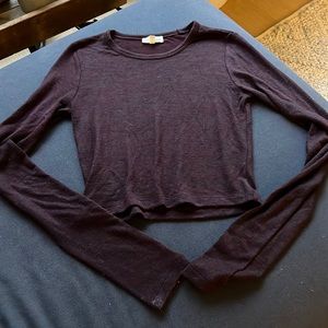 Merlot Aritzia Wilfred free long sleeve crop top